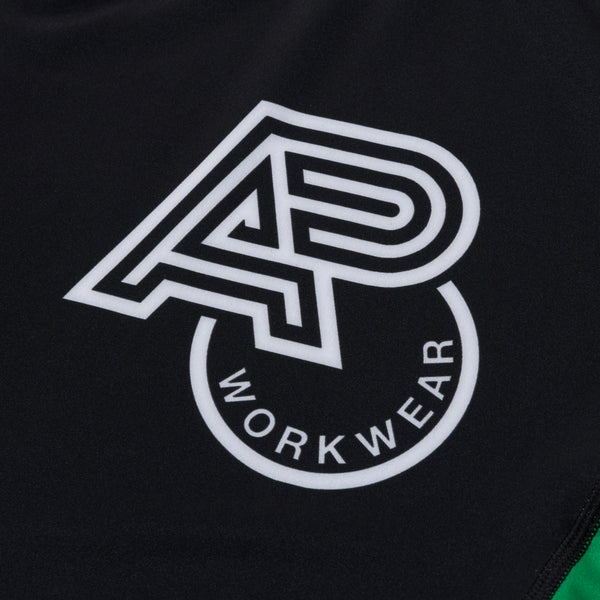 A&PWW KIDS RANK SS RASHGUARD GREEN/BLACK