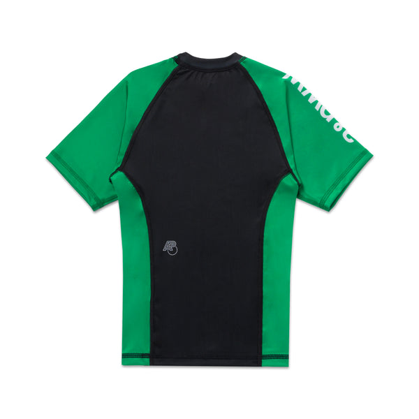 A&PWW KIDS RANK SS RASHGUARD GREEN/BLACK