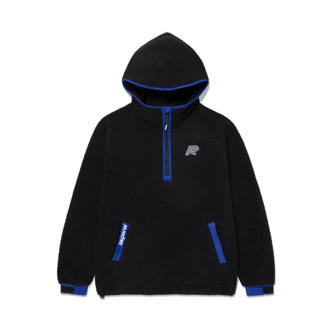 A&P BERBER FLEECE HALF-ZIP MOCK HOODIE (Black)