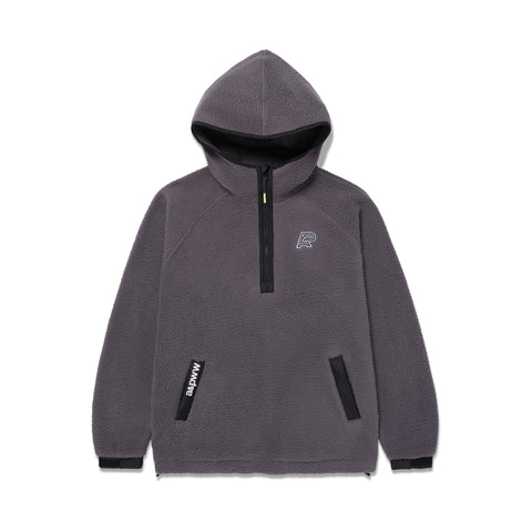 A&P BERBER FLEECE HALF-ZIP MOCK HOODIE (Charcoal)