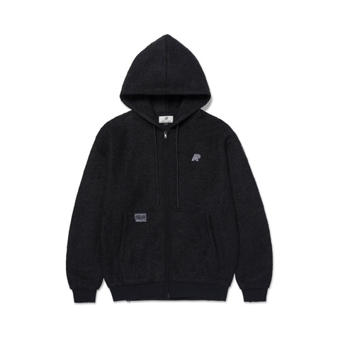 A&P Boucle FLEECE HALF-ZIP MOCK HOODIE (Black)