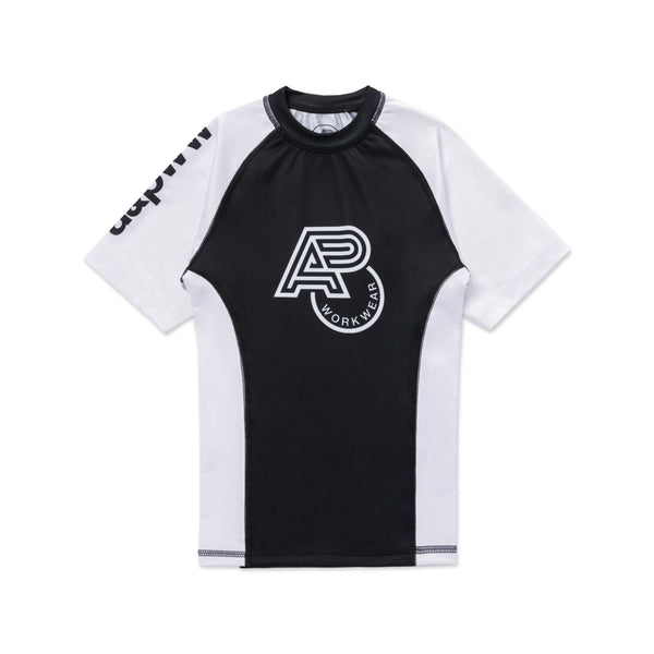 A&PWW KIDS RANK SS RASHGUARD WHITE/BLACK