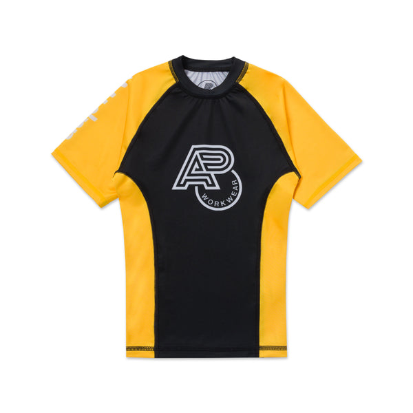 A&PWW KIDS RANK SS RASHGUARD YELLOW/BLACK